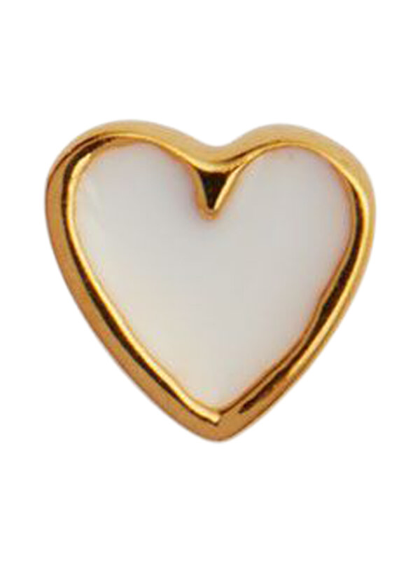 Stine A - Petit Love Heart White Enamel Ørering