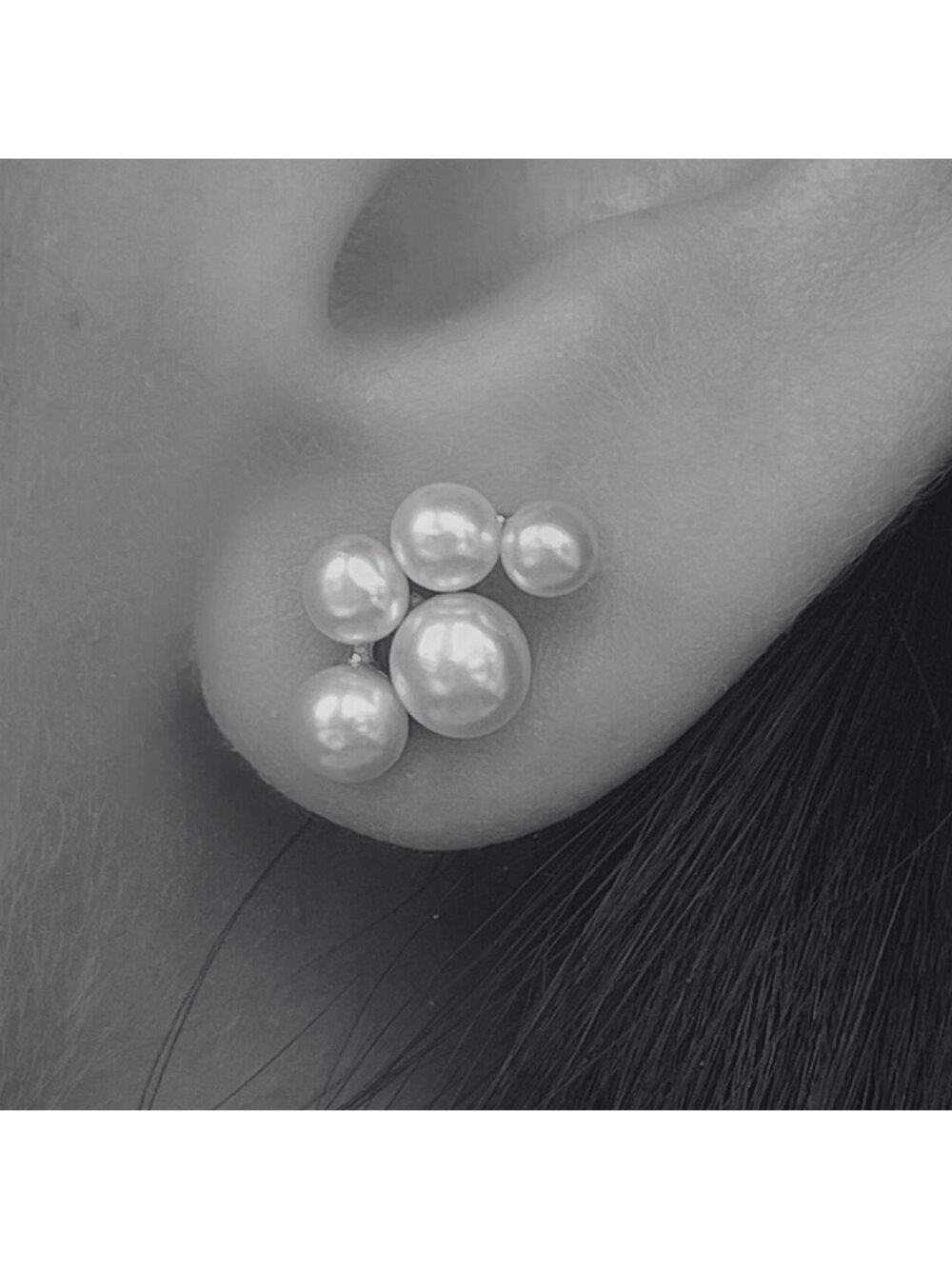 Stine A - Bloom Pearl Berries Earring Silver - Single Ørering