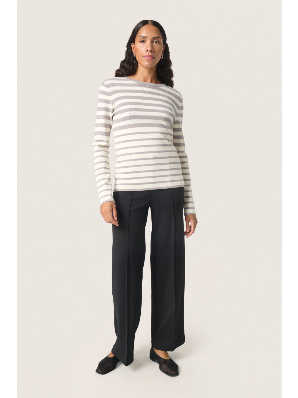 Soaked In Luxury - SLSpina Striped Crew Neck Pullover