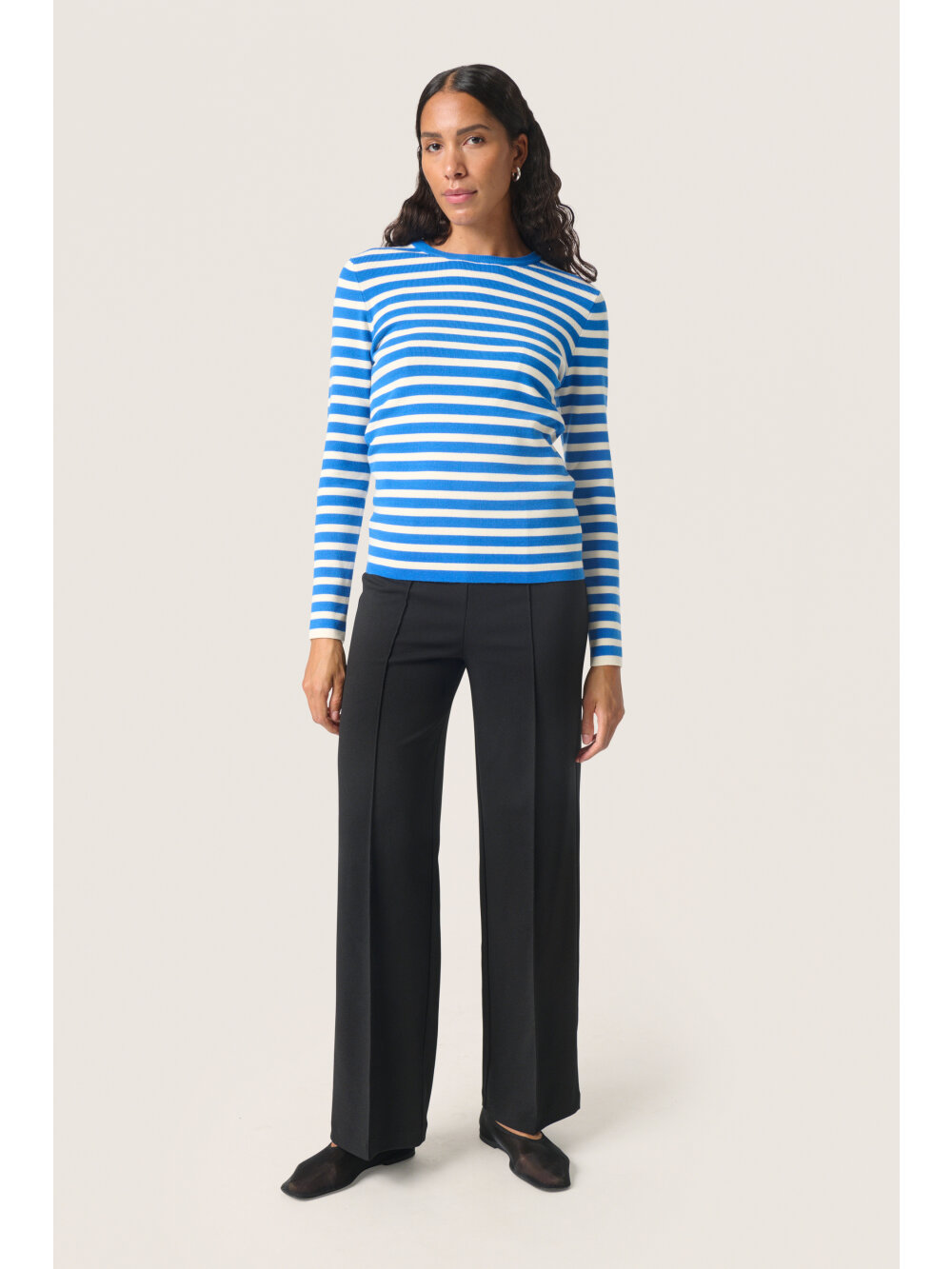 Soaked In Luxury - SLSpina Striped Crew Neck Pullover