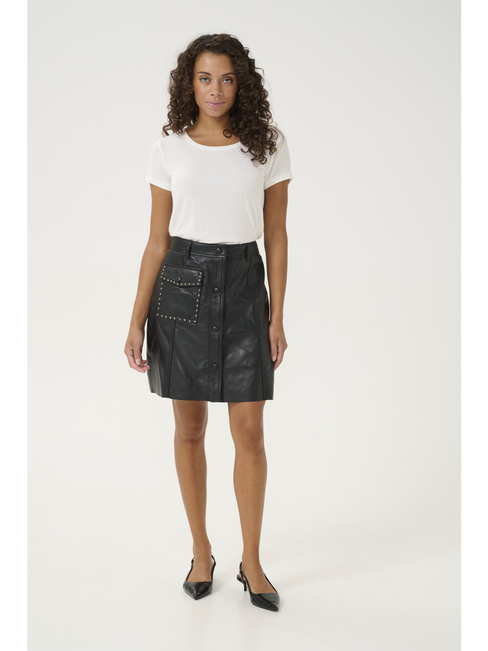 Culture - CUclaudette canja Leather Skirt