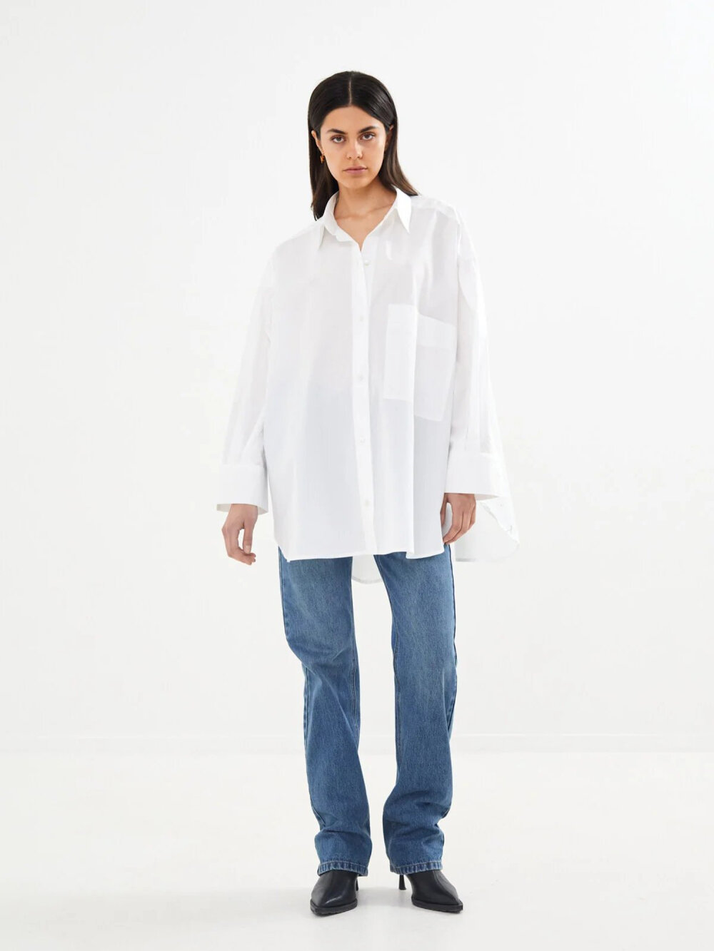 Rabens Saloner - Poplin oversized Skjorte