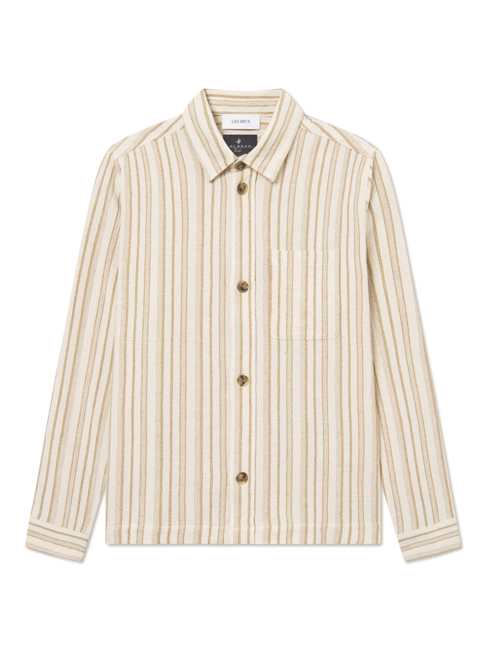 Les Deux - Shane Stripe Cotton Overshirt Skjorte