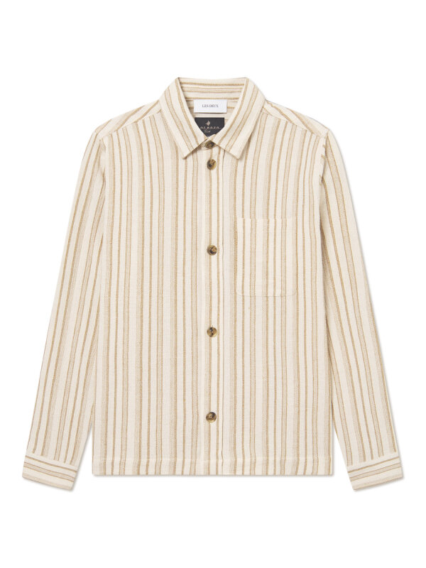 Les Deux - Shane Stripe Cotton Overshirt Skjorte