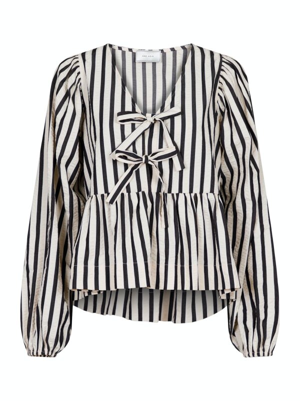 Neo Noir - Bessie Contrast Stripe Bluse