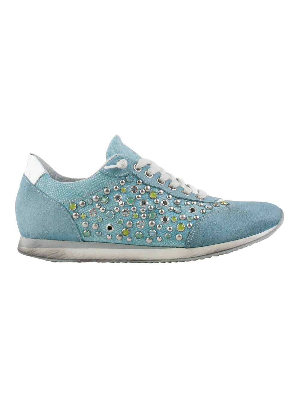 Leather Crown - W266 Running Perle Canvas Sneakers