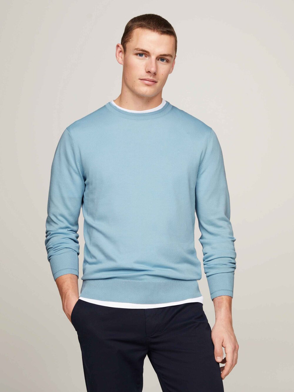 Tommy Hilfiger - DC COTTON LYOCELL CREWNECK STRIK