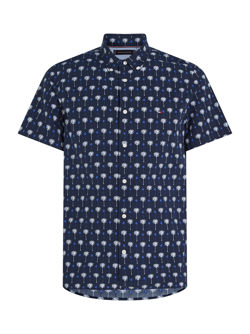 Tommy Hilfiger - PALM PRINT SLIM SHORT SLEEVE SKJORTE