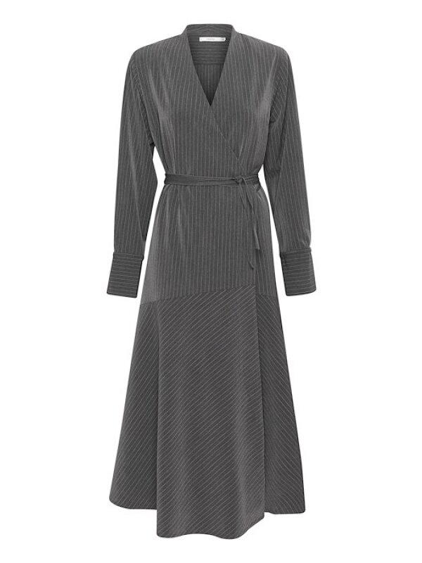 Gestuz - JoelleGZ mel. pinstripe wrap dress