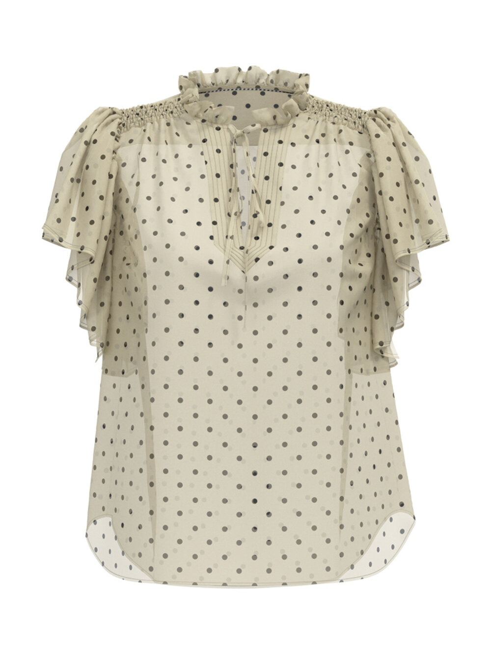 Co´Couture - DionneCC Dot SS Frill Top