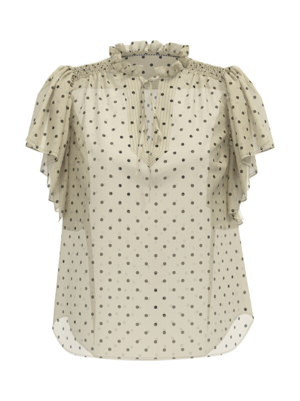 Co´Couture - DionneCC Dot SS Frill Top