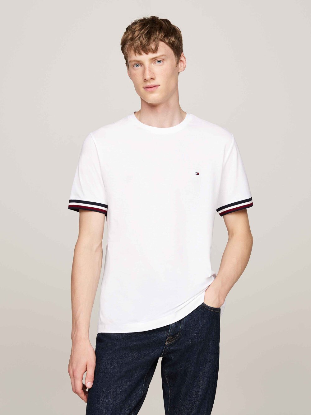 Tommy Hilfiger - GLOBAL STRIPE CUFF PIQUE T-shirt