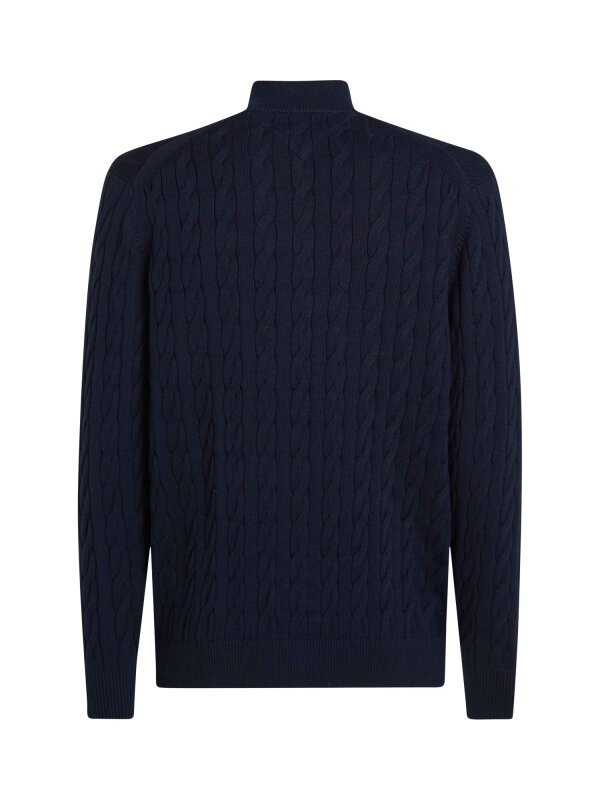 Tommy Hilfiger - CLASSIC COTTON CABLE ZIP MOCK Strik