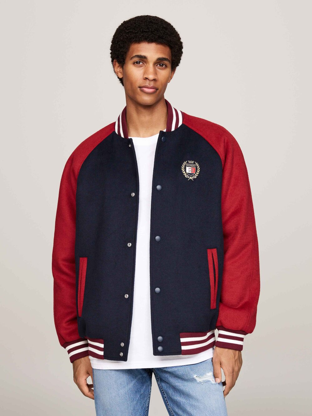 Tommy Jeans - TJM WOOL BLEND CREST BOMBER Jakke